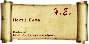 Horti Emma névjegykártya